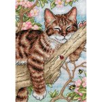 (image for) Gold Petites Napping Kitten Counted Cross Stitch Kit